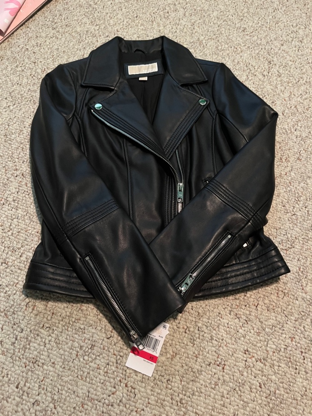 NWT Michael Kors Leather Moto Jacket - Picture 6 of 9
